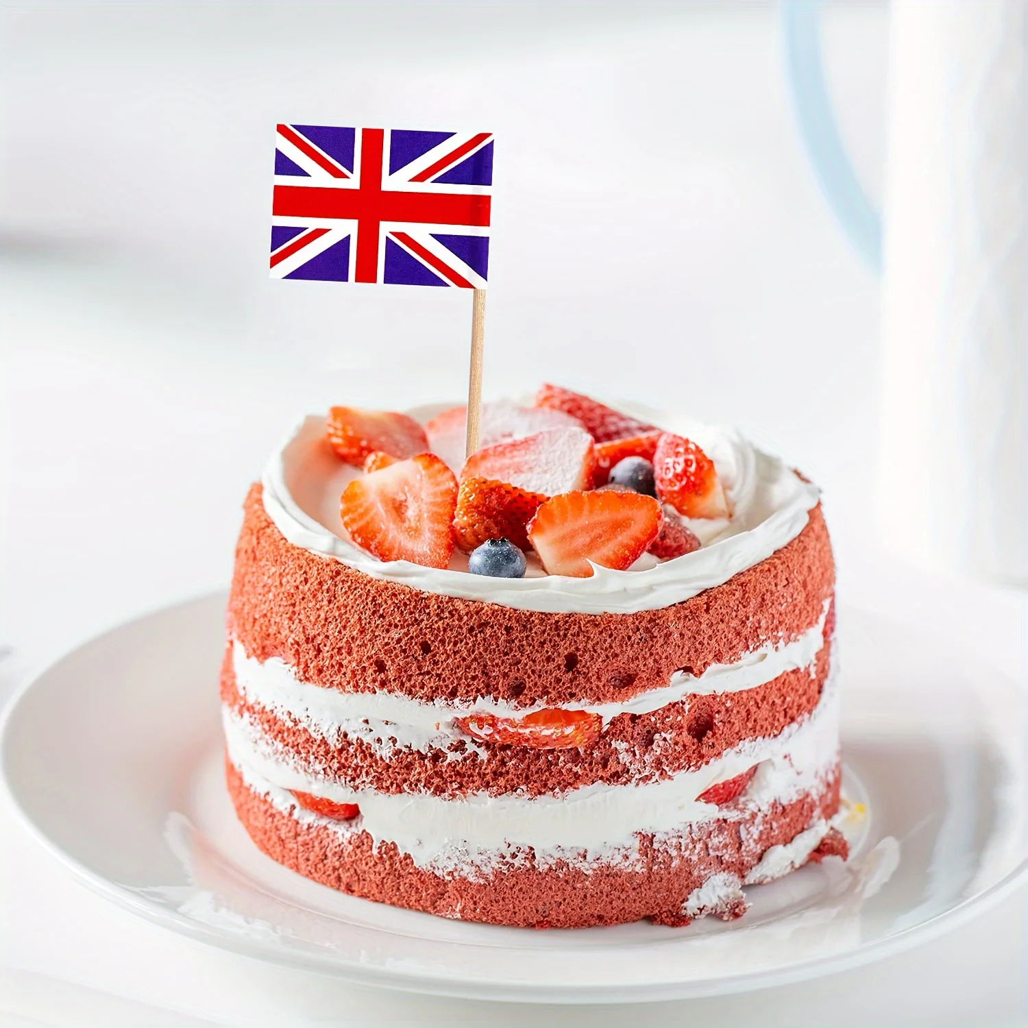 100pcs, British Flag Toothpicks, CupCake Topper, Cocktail Fruit Stick, Party Buffet Food Label, Plate Cheese Label