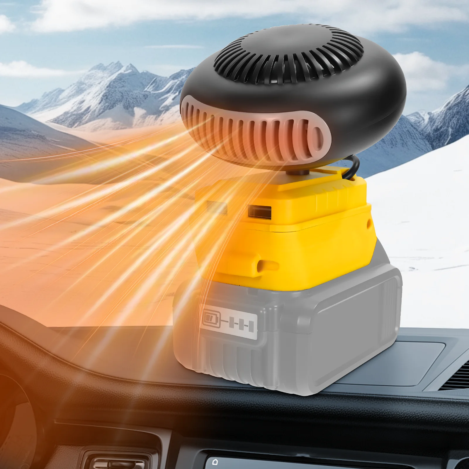 سخان السيارة الكهربائية الدافئة منفاخ الهواء مروحة التدفئة السريعة المحمولة الزجاج الأمامي مزيل الصقيع مزيل الضباب أدوات كهربائية لبطارية ديوالت 20 فولت #1