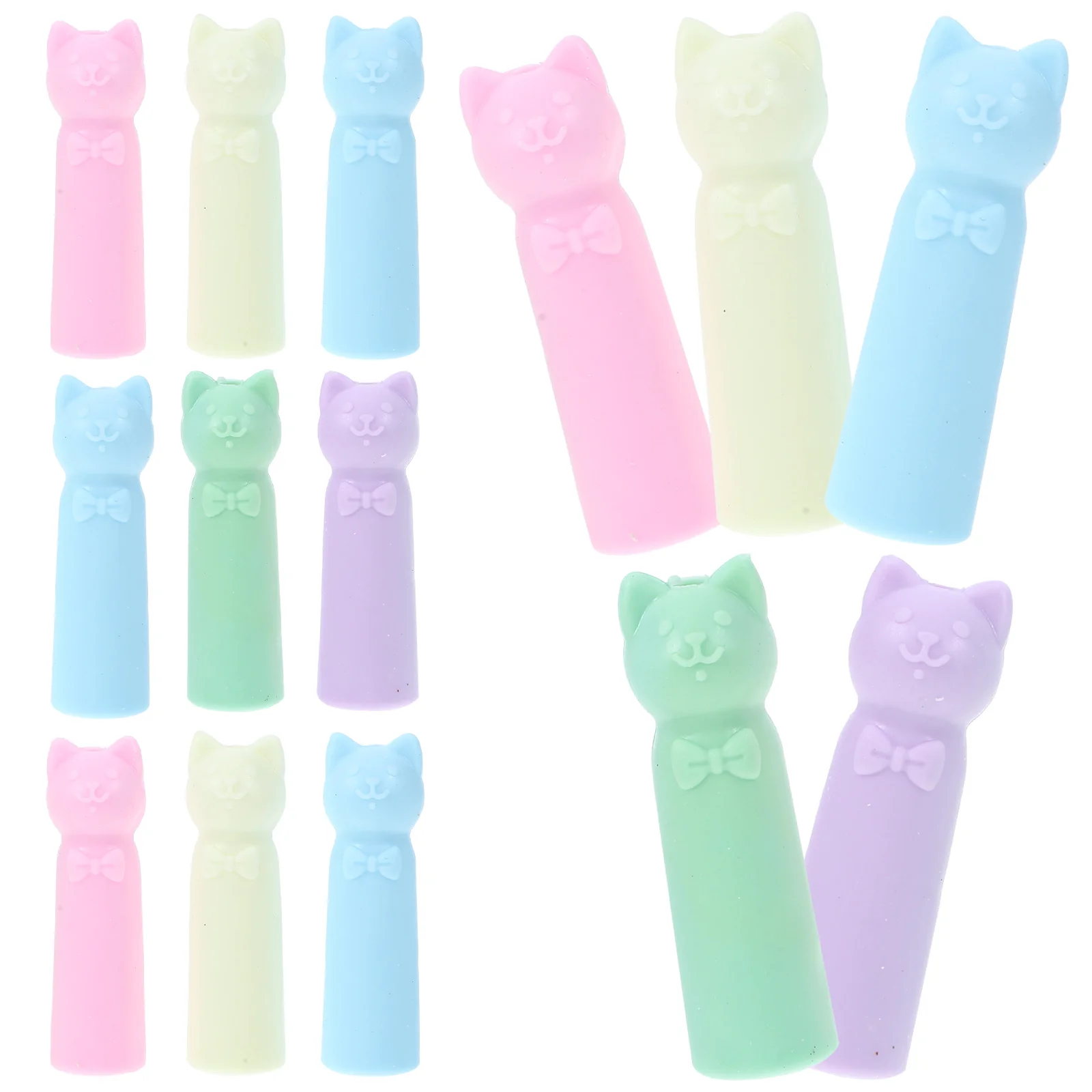 

20pcs Pencil Cap Cartoon Covers Protectors Tips Stationery Supplies Writing Tools Accessories Pencil Protectors Pen