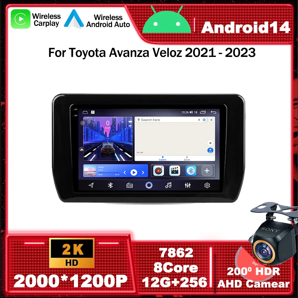 

Android 14 Car Radio Multimedia Video Player Navigation GPS For Toyota Avanza Veloz 2021 - 2023 Carplay Auto BT 4G WIFI DSP RDS