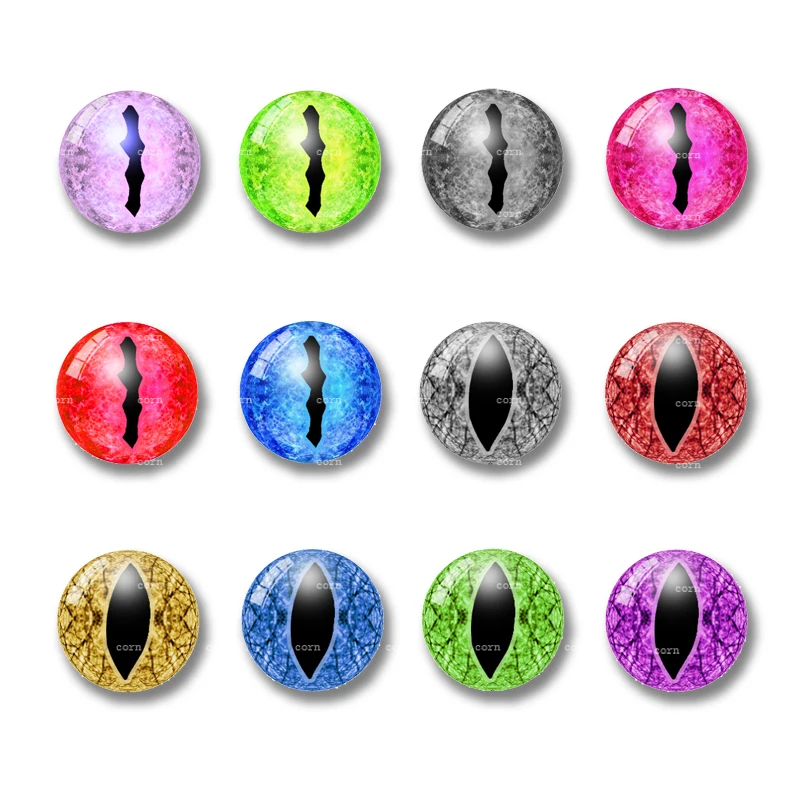 20pcs 8mm-20mm Glass Eyes Cabochons Cat Eyes DIY Retro Jewelry Accessories Time Gem With Picture Eye Cabochon Glass Patch