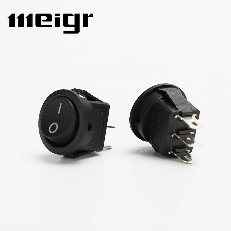 5 PCS KCD1 16.5mm 3A/250VAC Round Boat Rocker Switch On-Off Snap SPST 2Pin 3Pin Power  Switch Push Button Switch