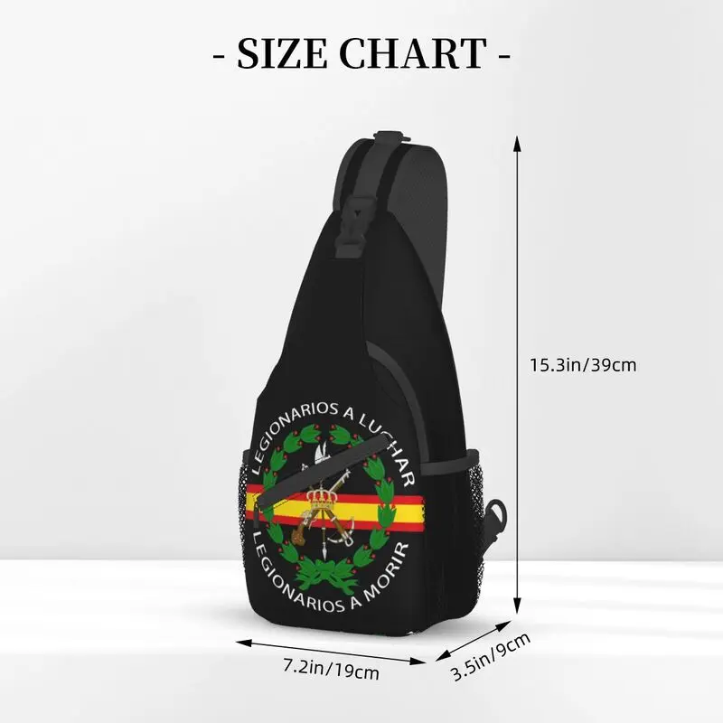 Casual Spanish Legion Crossbody Sling Backpack Men Spain Coat of Arms Shoulder Chest Bag for Hiking