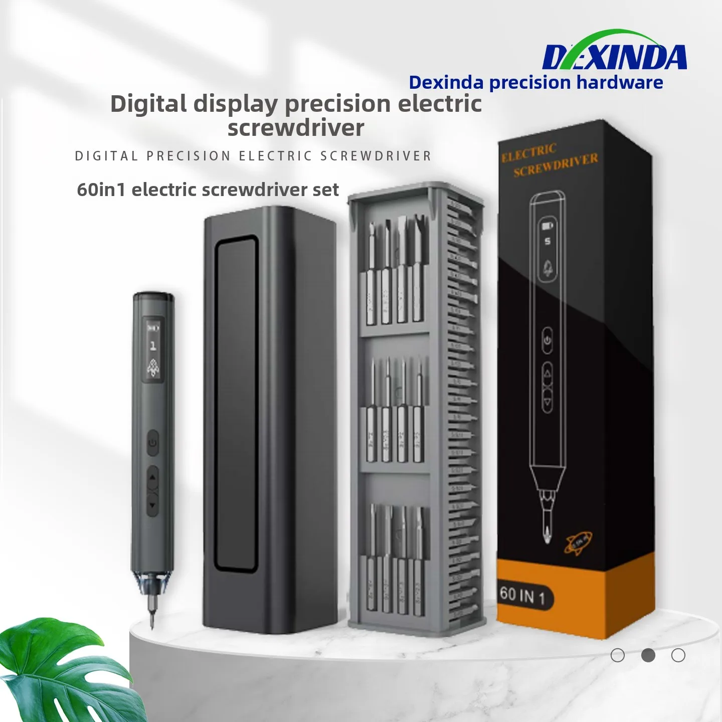 60 in 1 Digital Pen Electric Screwdriver Set with OLED Display, 5 Torque Levels, 460 mAh Battery, S2 Steel Bits, 4 LED Lights