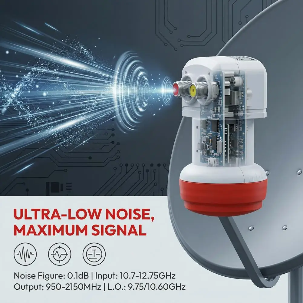Hot KU Band Double LNB 9,75/10,6 ГГц линейная поляризация Best Signal Digital High Gain Low Noise Dish Receiver Wholesale
