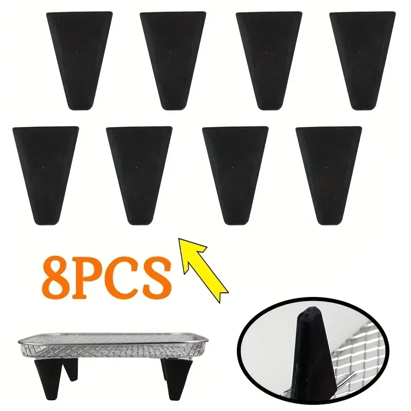 8pcs Silicone Bumpers Protective Feet for Air Fryer Racks Dehydrator Oven Basket Trays Reusable Stable Support Replacement Parts