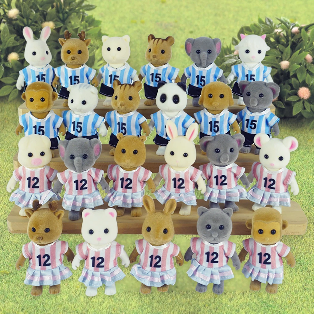 New 1/12 Mini Football Sportswear Set Forest Family Bunny Doll Clothes Accessories Cute Dress Dollhouse For Girl Birthday Gifts