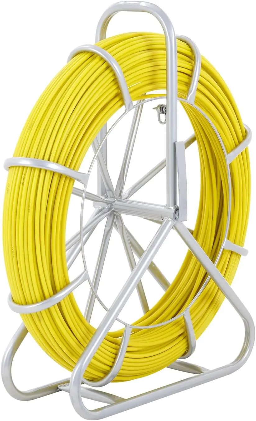 شريط سمك من الألياف الزجاجية بطول 425 قدم × 1/4 بوصة، أداة سحب قضيب شريط السمك مع حامل فولاذي متين، شريط صيد غير موصل #1