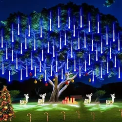 Meteor Shower Rain LED String Lights ghirlande di fata decorazioni per l'albero di natale per 192/288LED luci di nozze per feste di natale all'aperto