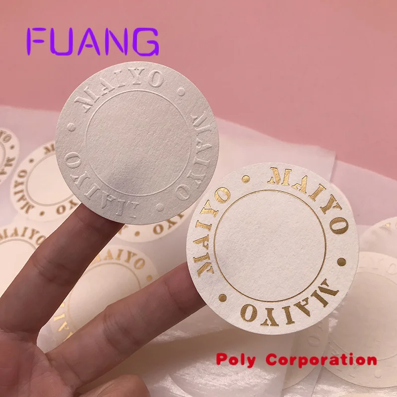 Custom Papier Emboss Stickers Met Logo Vouw Folie Sticker