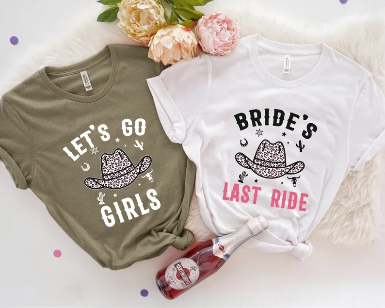 Bachelorette Party Shirts Last Ride Before She Is A Bride Bridal Party Team  Bridal Shower bridesmaids 100%cotton Shirts Top y2k