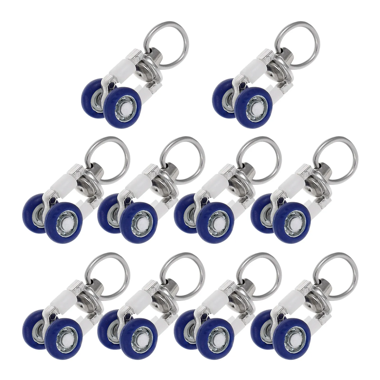 10Pcs Curtain Track Rollers Silent Quiet Wheels Pulleys Sliders Runners Ceiling Wall Mount Sliding Drapery Track Accessories