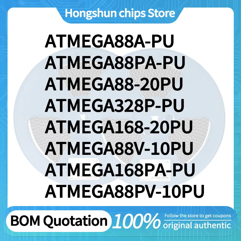 

ATMEGA88A ATMEGA88 ATMEGA88V ATMEGA88PA ATMEGA88PV ATMEGA168 ATMEGA168PA ATMEGA328P-PU 20PU 10PU Standard version