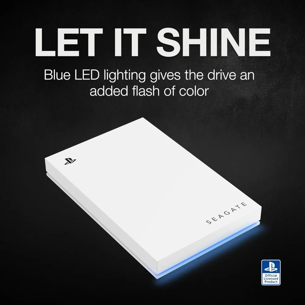 محرك الألعاب لمحرك الأقراص الصلبة الخارجي PS5 5 تيرابايت - USB 3.0، مرخص رسميًا، LED أزرق (STLV5000100)