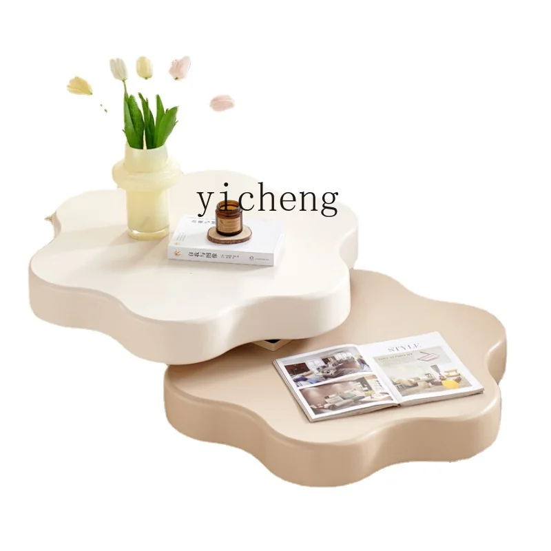 Zf Coffee Table Modern Simple Small Apartment Designer Creative Petals Rotating Suspension Small Coffee Table