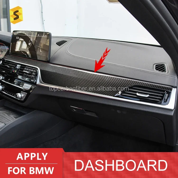 OEM Factory Real Carbon Fiber Interior Accessories Car Kits Multimedia Panel Dashboard Cover for BMW G30 G31 G32 G38 GT