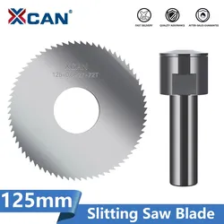 XCAN HSS Saw Blade 125mm Slitting Saw Blade for CNC Slot Machining Milling Cutting Disc Metal Cutting Tools 