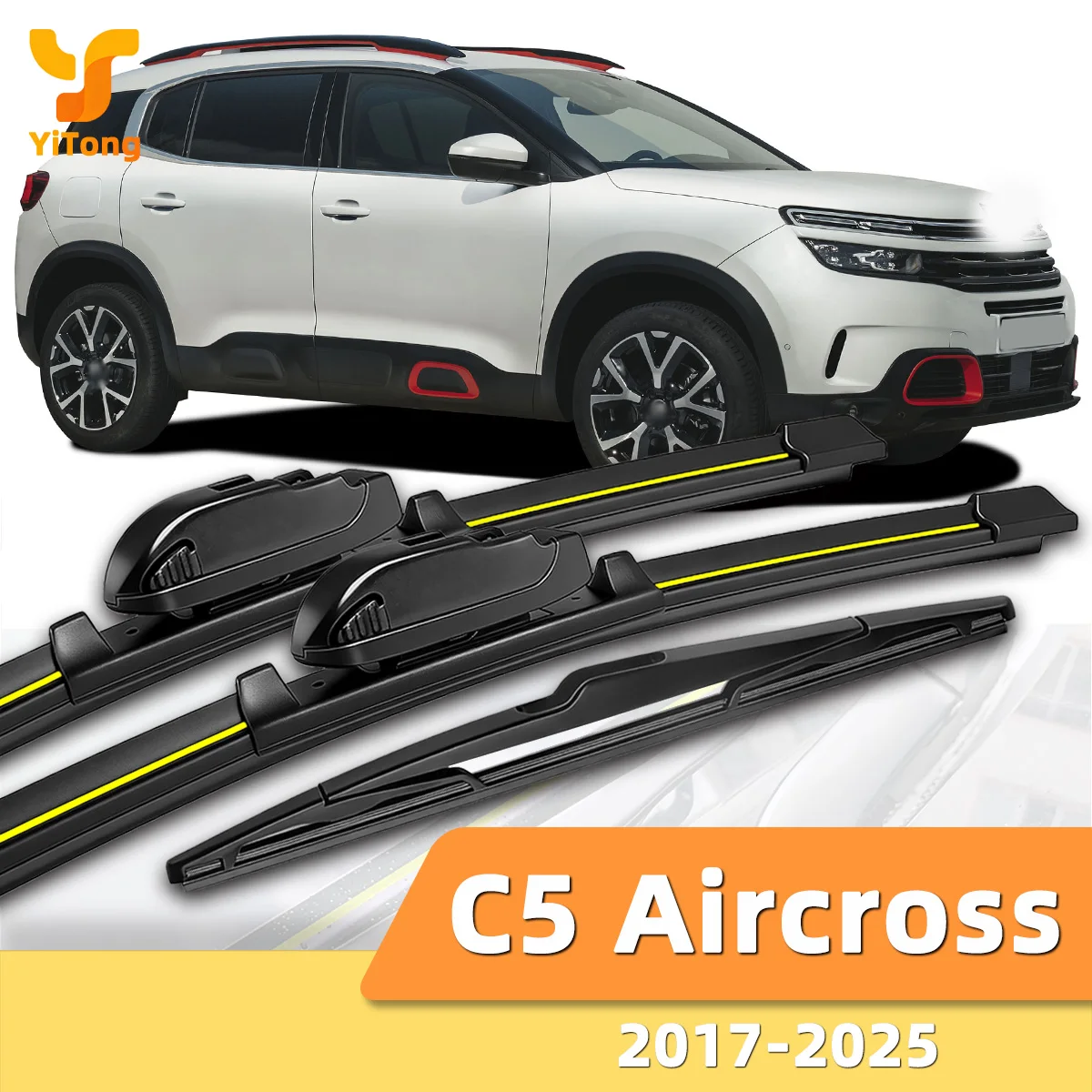 Suitable For Citroen C5 Aircross 2017-2025 Front And Rear Windshield Wipers Durable Accessories For Car Windshields 2018 2022