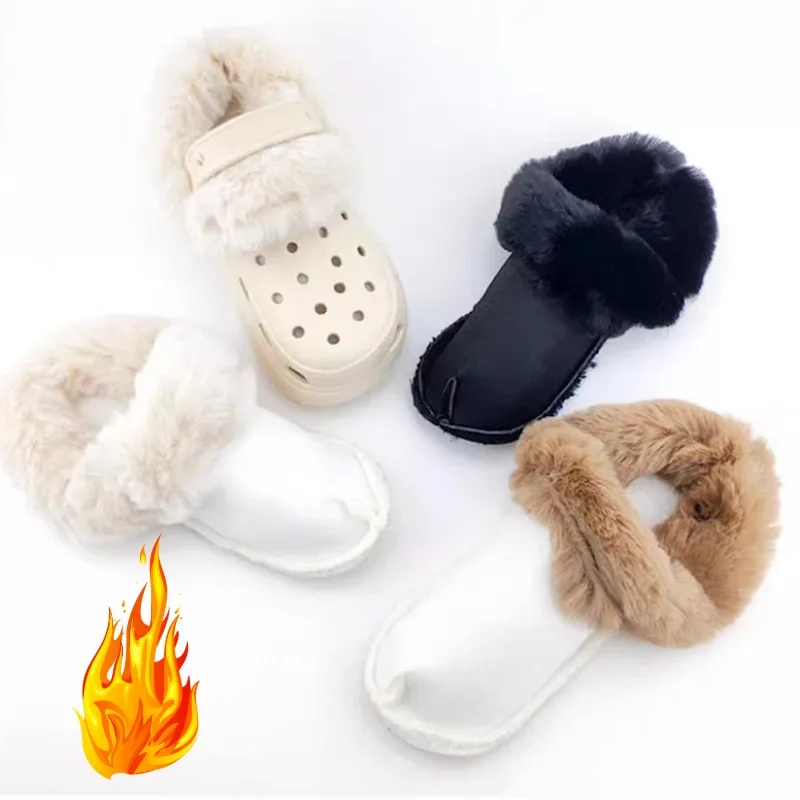 1Pair Winter Warm Shoe Cover for Women Men Fur Lining Replacement Soft Thickened Plush Shoe Pads Slippers Plush Liner