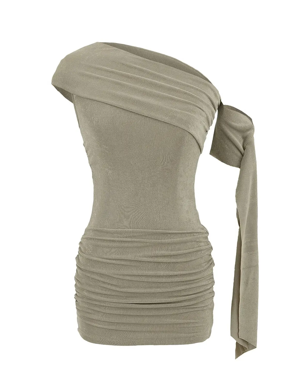 Rue Sle pur désir fille chaude taille haute une épaule Svel envelopper autour de l'orth jupe été décontracté moulante Dr