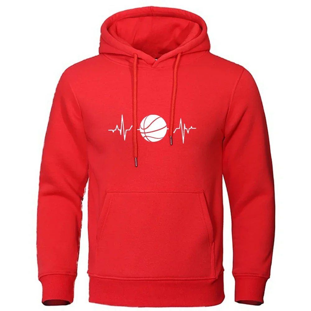 Herren-Basketball-Hoodie mit großer Tasche, lässiges Street-Style-Langarm-Fleece-Sweatshirt für