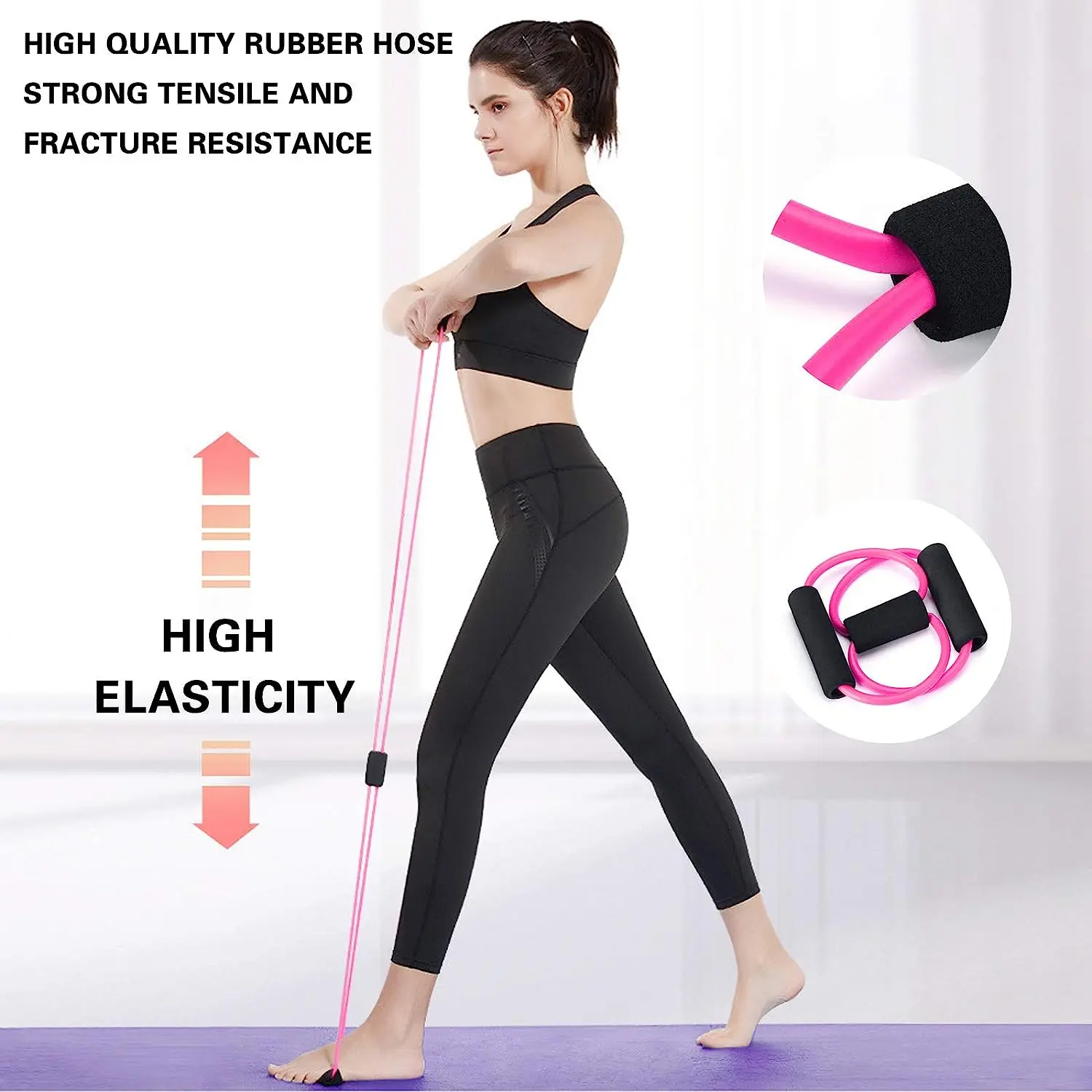 8 Shape Yoga Pull Up Band Elastic Band Rope Latex Rubber Arm Resistance Fitness Exercise Chest Expander Pilates Yoga Home Gym