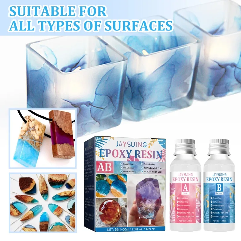 Resin Kit Epoxy Resin Glue High Adhesive Crystal Clear Hardener Clear Resin Epoxy Kit Super Strong Epoxy Clear Glue for Wood