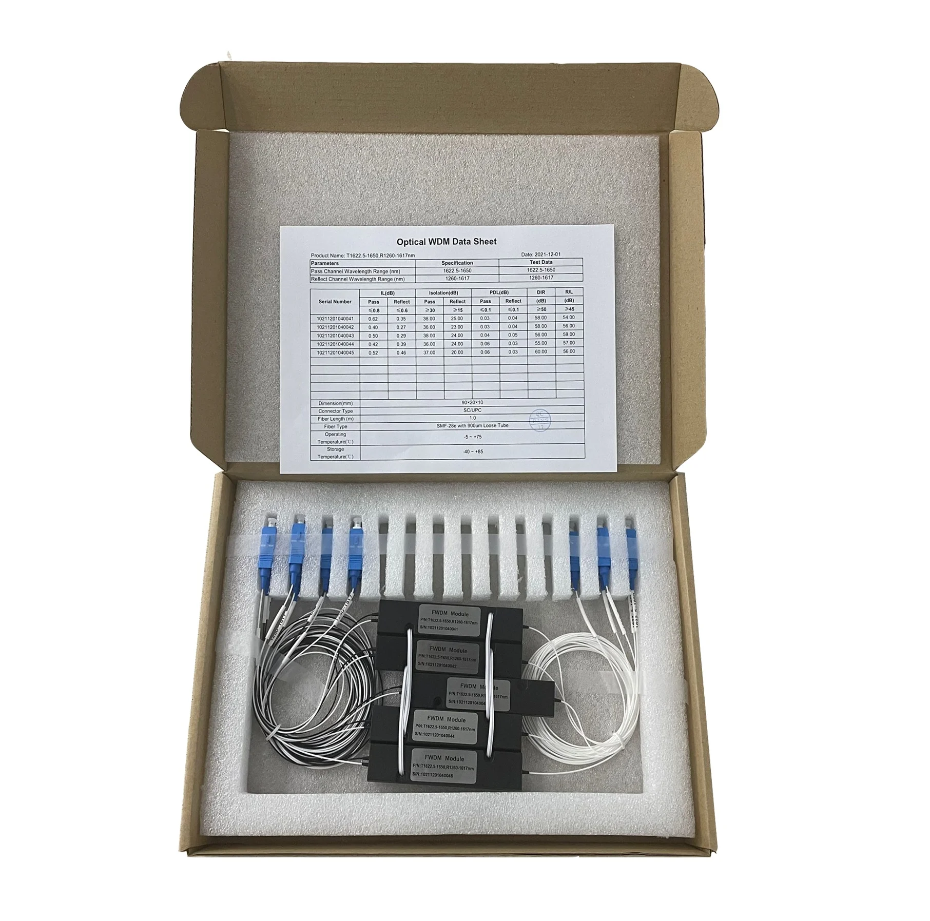 

Optical Filter 3 Channel FC SC UPC FWDM 1310nm 1490nm 1550nm Optical Filter Plc Splitter