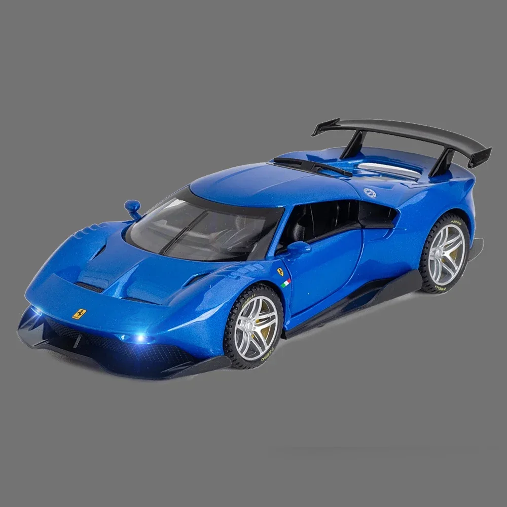 Scala 1:32 Ferrari P80c Supercar metallo pressofuso giocattoli in lega auto modello per ragazzi bambini bambini regalo veicoli collezione hobby