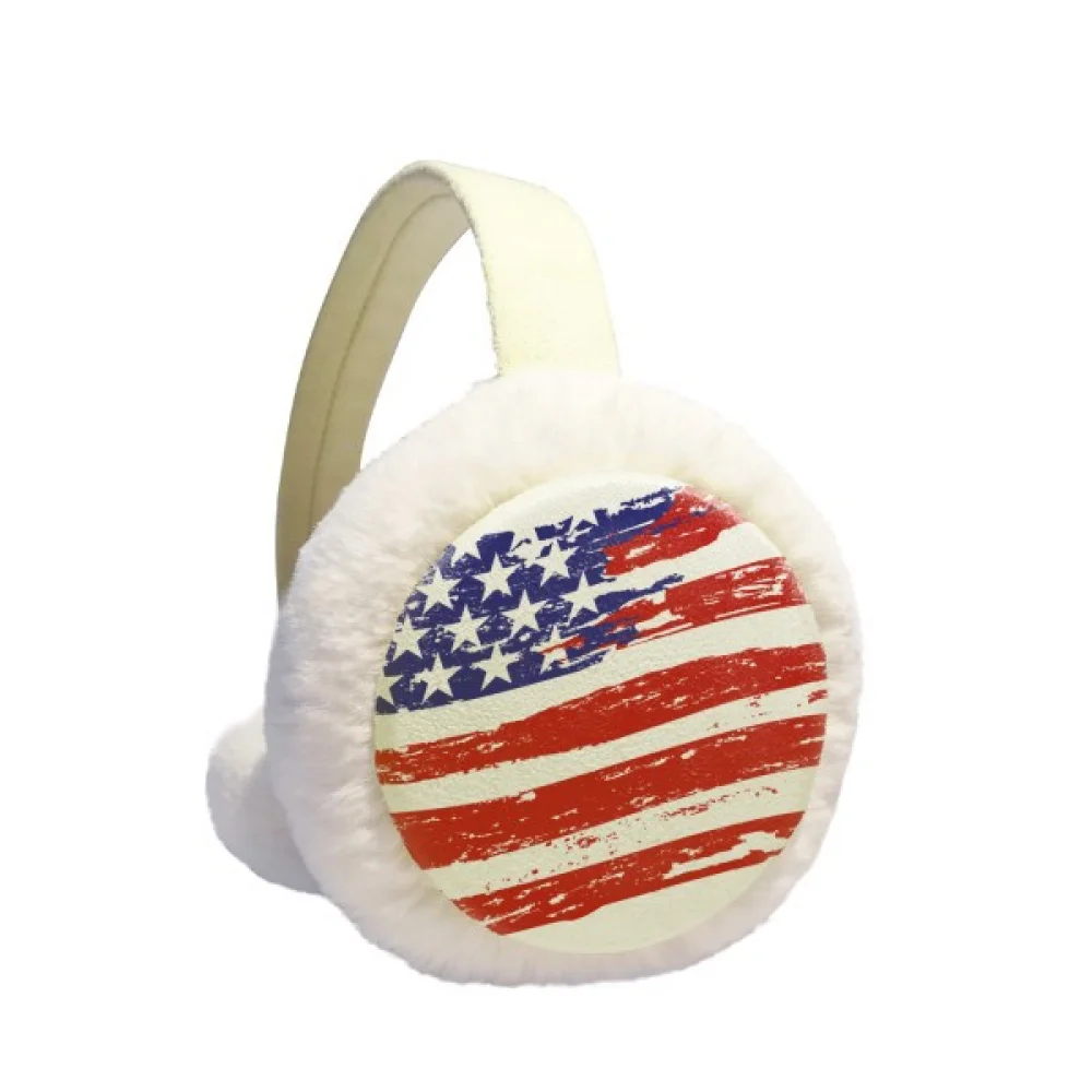 

Stars And Stripes Specific America Country Flag Winter Ear Warmer Cable Knit Furry Fleece Earmuff Outdoor