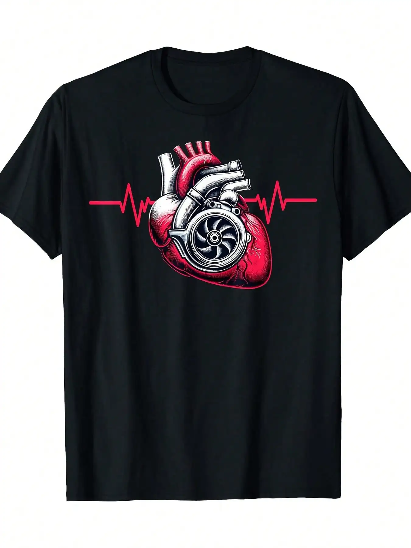 

Turbo T-Shirt For Men Turbo Snail Heart Design 220g Casual Wear Gift For Fans