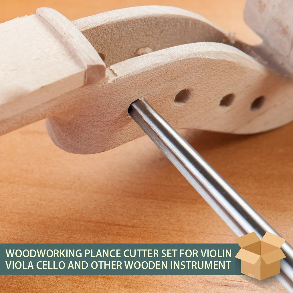 Escariador de Cello con mango de madera, herramientas para hacer Cello, agujero de clavija, palo de acero, corte en espiral