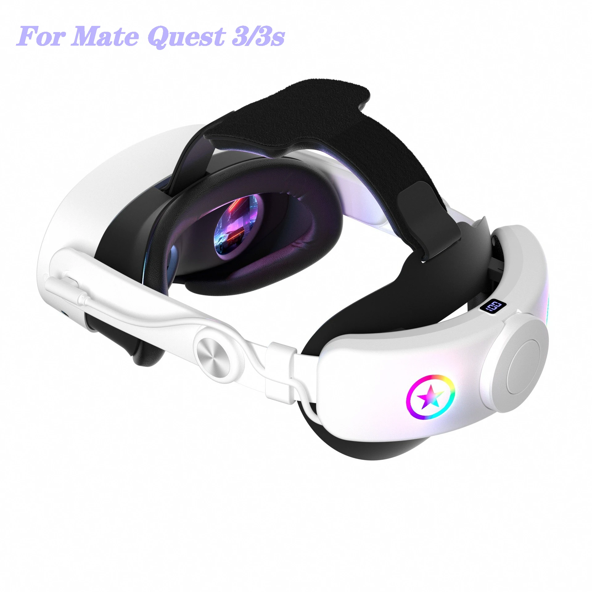 

New Comfort Head Strap 10000mAh Battery for Meta Quest 3/3S,Fast Charging Power Elite Head Strap Replacement to Extend Playtime