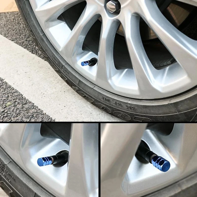Auto-Reifenventilkappen, Rad-Luftventilkappen aus Aluminiumlegierung, Dekorative Abdeckungen für Auto, Motorrad und Fahrrad – Detail 4