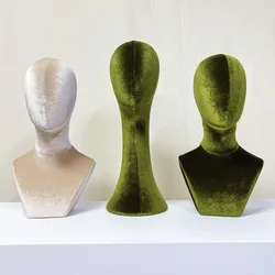 Long Neck Styrofoam Female Mannequin Head Fabric Cover Wig Display for Wigs Hats And Scarves Styling Manikin Head