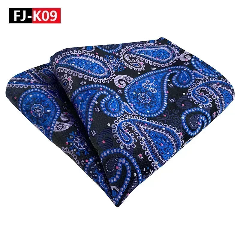 Silk Feel Mens Polyester Pocket Square Brown Green Blue Jacquard Hanky Best Man Korean Formal Wedding Bridegroom Handkerchief