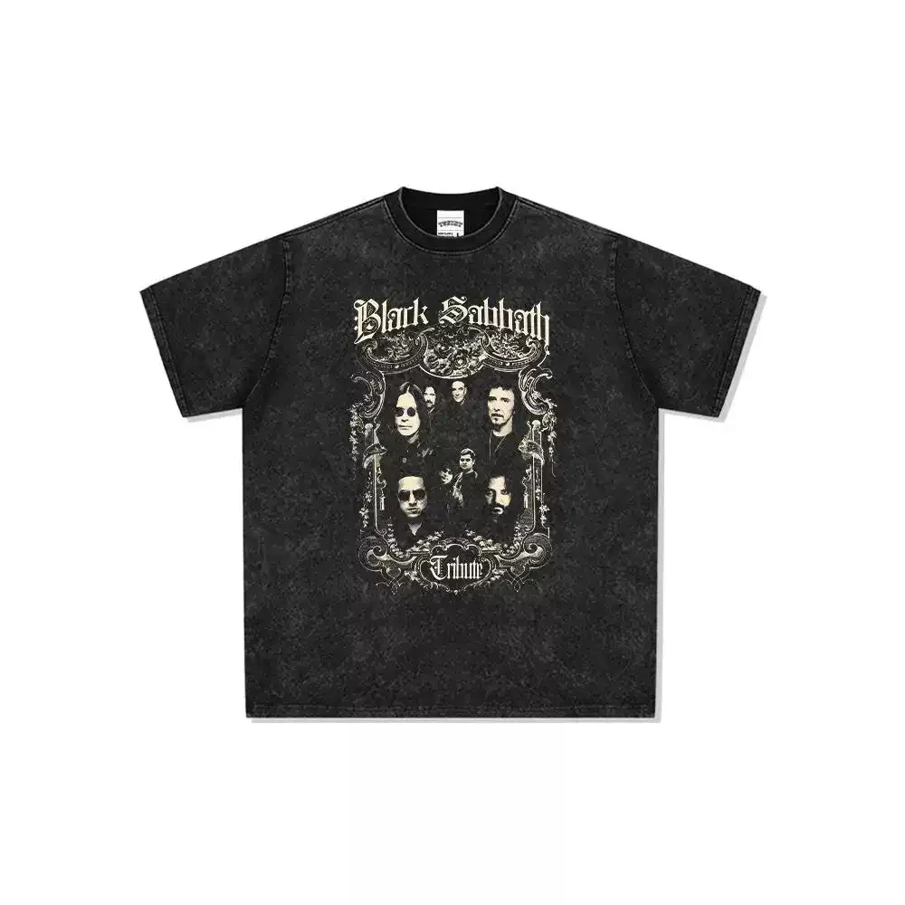 

2025 New Short-sleeved T-shirt of The Rock Band BLACK SABBATH, Retro Washed and Aged