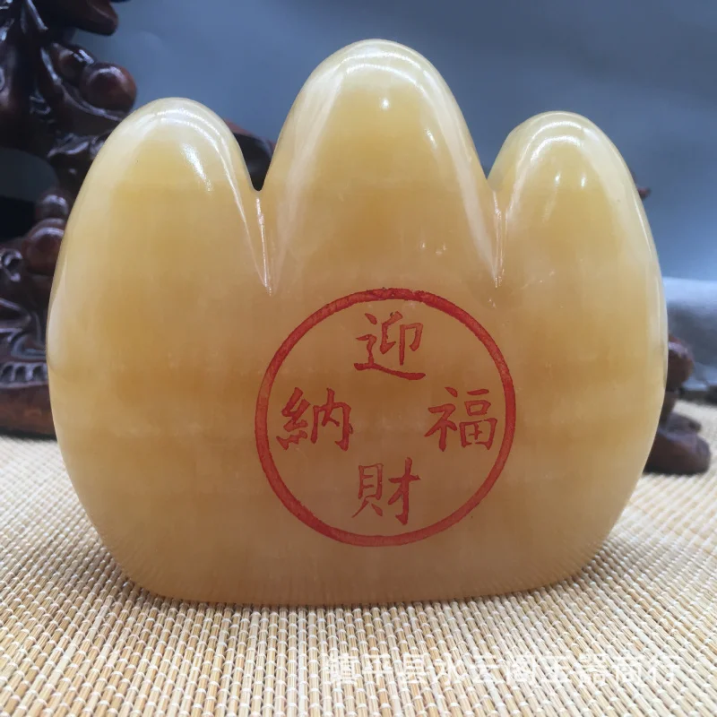 

Wholesale Beige Jade Taishan Stone Gantang Jade Ornament Living Room Display Decoration Housewarming Opening Gift Landscape Ston