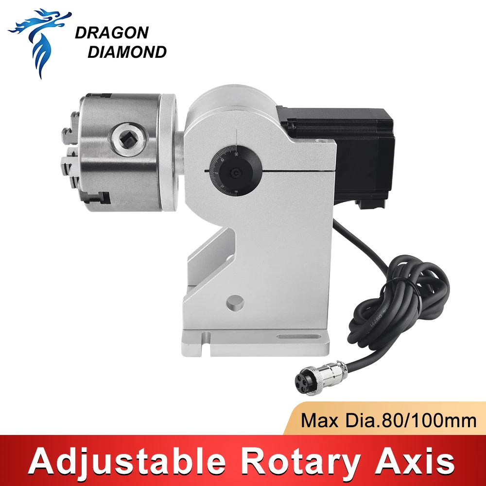 Laser Rotary Engraving Attachment with Chucks Max Dia.80mm For Fiber Laser Marking Machine