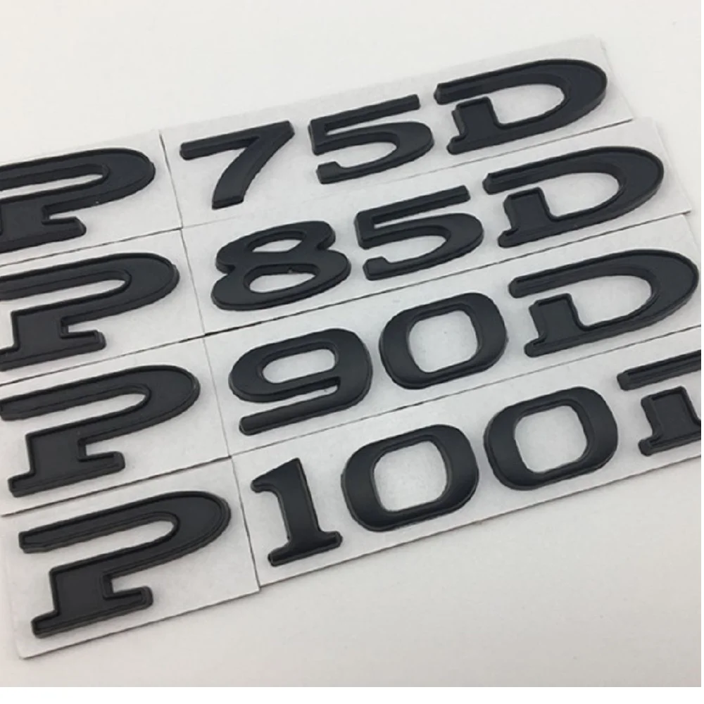 

Matt Black Trunk Letters 75D 80D 85D 90D 95D 100D P75D P80D P85D P90D P95D P100D Emblems Badges for TESLA MODEL 3 Y X S Symbols