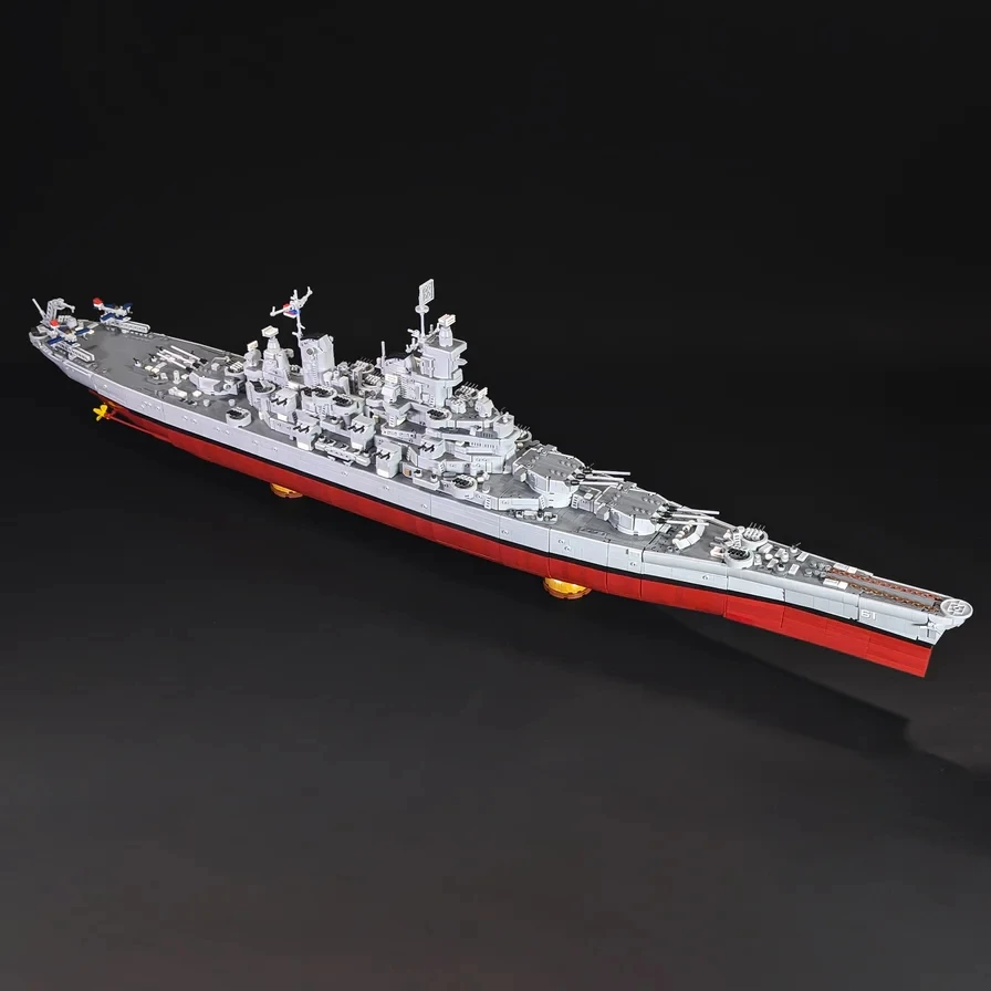 Military Warships MOC Building Block USS Iowa BB-61 USS Missouri BB-63 Battleships Assembly Model Collection Set Bricks Toys