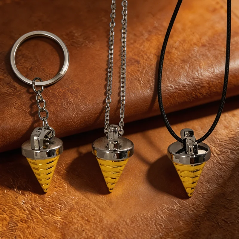 Gurren Lagann Core Drill Necklace Keychain, Anime Gift