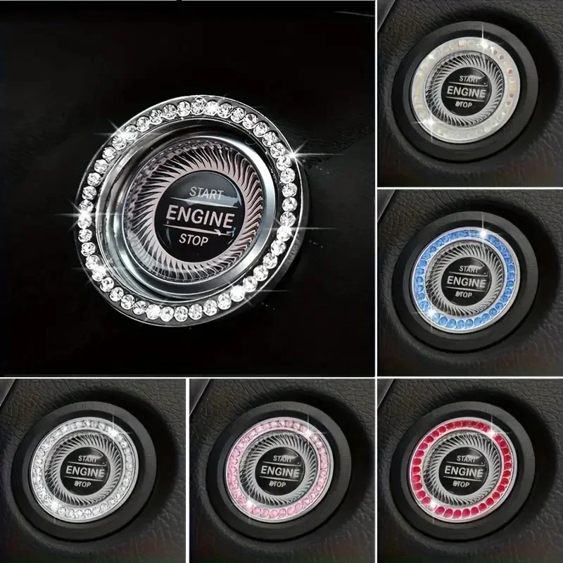 The Car Starts the Rhinestone Decoration Ignition Ring with Diamond Decoration Ring with One Button