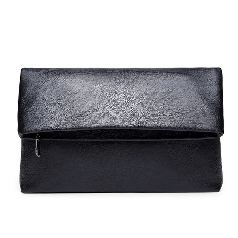 Slim Envelope‑Style Clutch Bag Large‑Capacity Zipper Pouch Portable Business Hand‑held Wallet for Work Meeting Daily Outing
