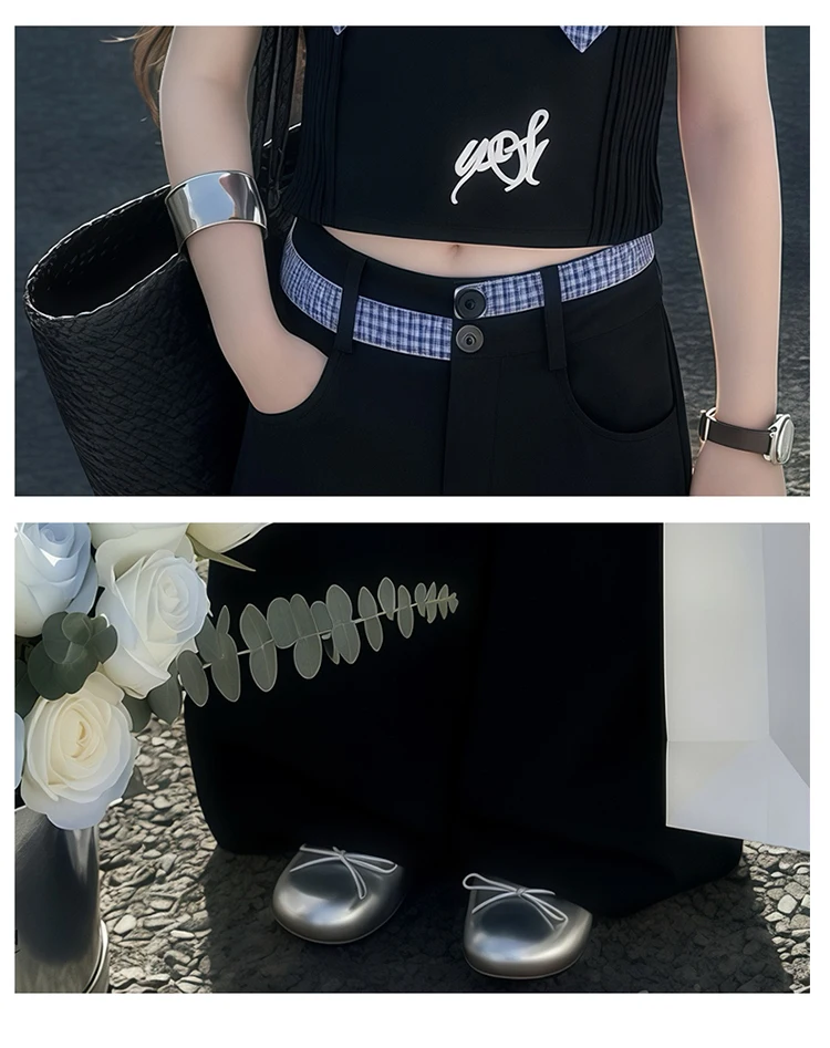 Neue Mode Kinder Streetwear Mädchen Rückenfreies Kleidungsset Crop-Top und Hose 2-teiliger Anzug Kinder Trend Street Trainingsanzug – Detail 13