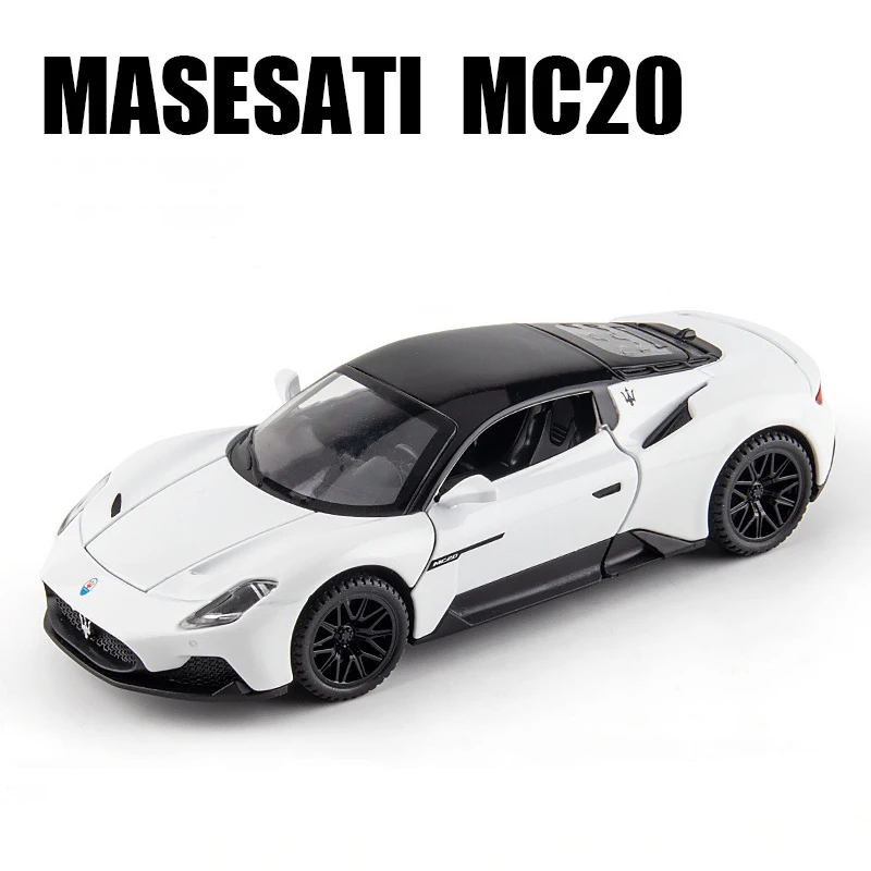 1:32 Maserati MC20 Supercar lega metallo pressofuso auto modello auto giocattolo veicoli tirare indietro suono e luce ragazzo giocattoli regalo