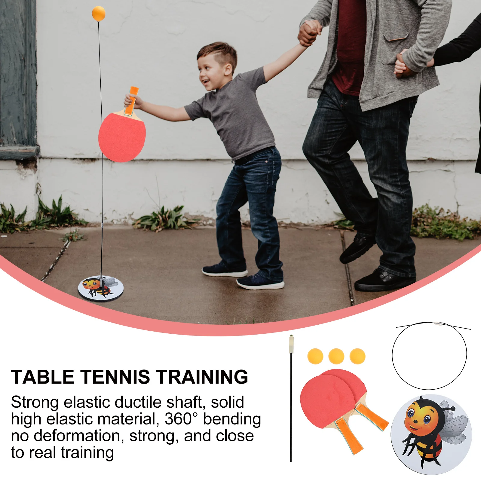 

1Set Table Tennis Trainer Elastic Shaft -Pong Training Kit Indoor Outdoor Home Practice Device Sports Plaything