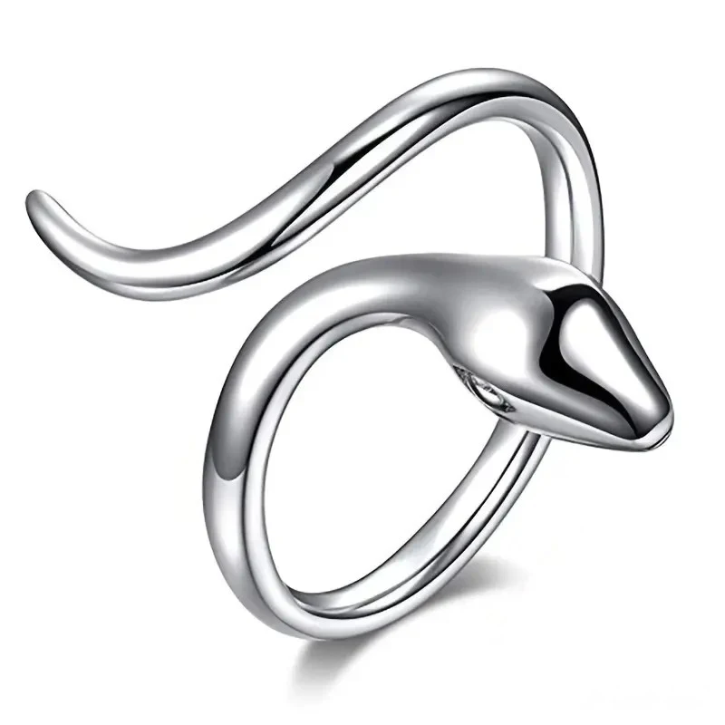 Huitan Fashion Snake Finger Rings for Women Metallic Silver Color/Gold Color Hip Hop Guys Hot Accessories Minimalist Jewelry