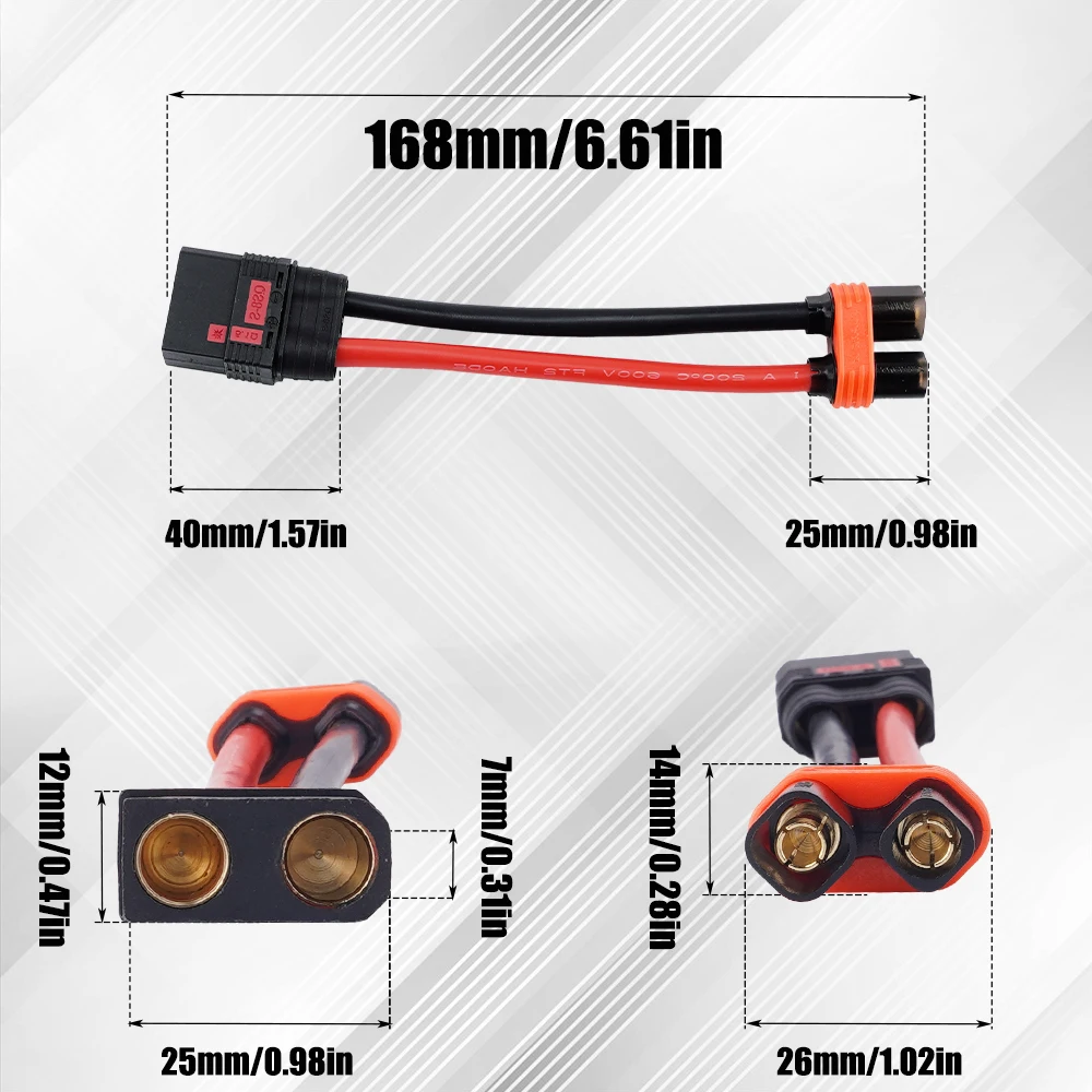 Złącze żeńskie QS8 na 6 mm męskie lub męskie na 6 mm żeńskie złącze 8AWG 10 cm do przewodu adaptera akumulatora Sur Ron EBMX — zdjęcie 6