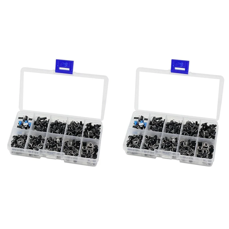 

MAKE-360 Pcs 10 Values Tactile Push Button Switch Mini Momentary Tact Assorted Kits